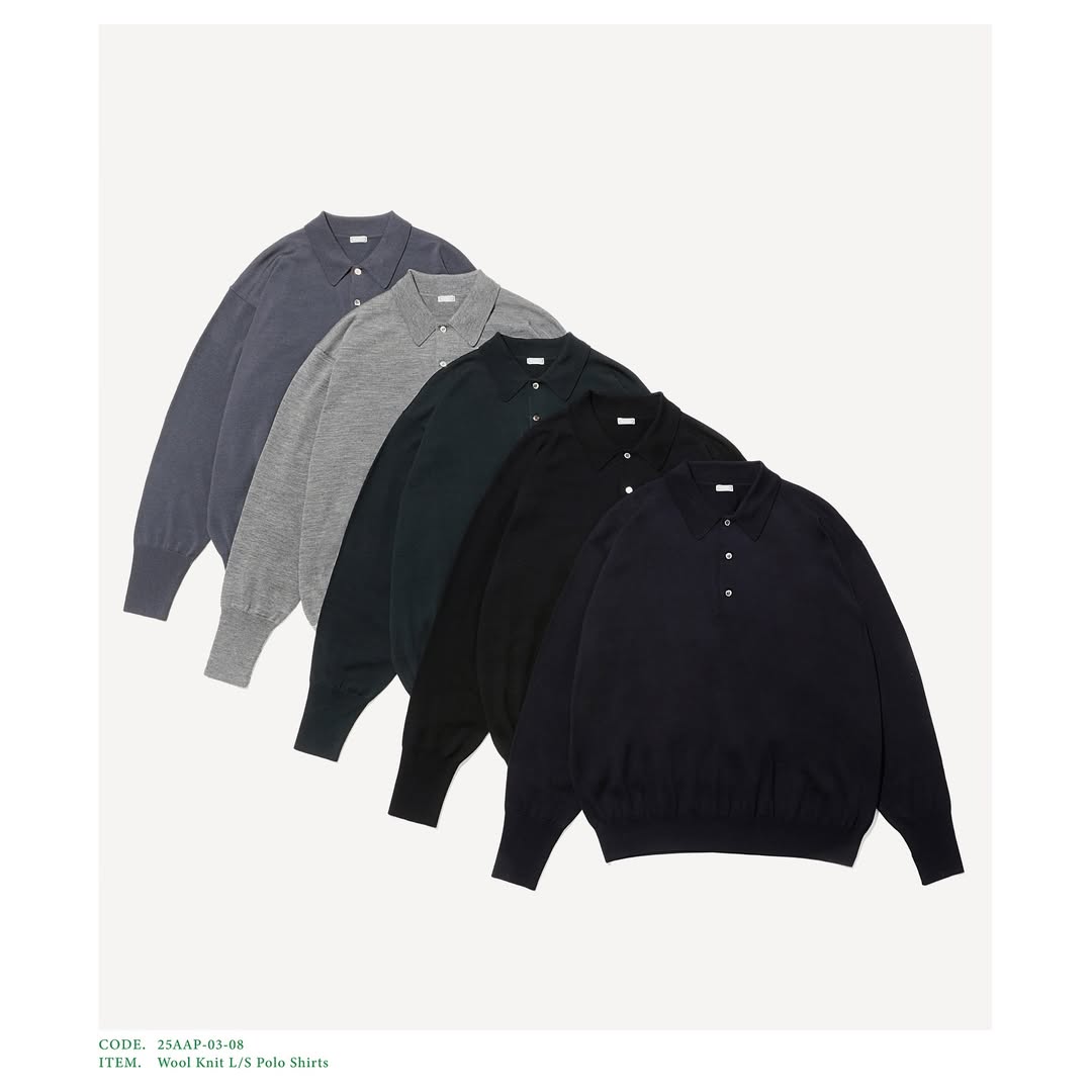 A.PRESSE 25AW Wool Knit L/S Polo Shirts